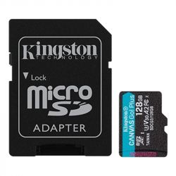   MicroSDXC  128GB UHS-I/U3 Class 10 Kingston Canvas Go! Plus R170/W90MB/s + SD- (SDCG3/128GB) -  1