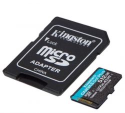   MicroSDXC  512GB UHS-I/U3 Class 10 Kingston Canvas Go! Plus R170/W90MB/s+ SD- (SDCG3/512GB) -  2