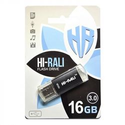 USB 3.0 Flash Drive 16Gb Hi-Rali Rocket series Black, HI-16GB3VCBK -  1