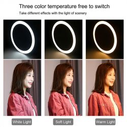 Кольцевая USB LED-лампа Puluz PKT3039 10.2" + настольное крепление 1.4 м (PKT3039) - Картинка 4