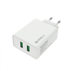    ColorWay, White, 2xUSB, 2.4A, Quick Charge (CW-CHS017Q-WT) -  1