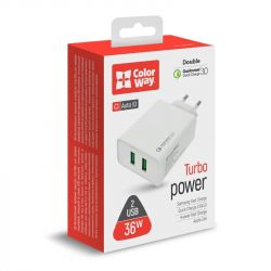    ColorWay, White, 2xUSB, 2.4A, Quick Charge (CW-CHS017Q-WT) -  7