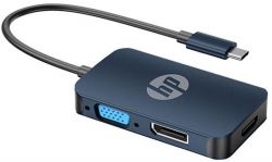  HP USB Type-C - DisplayPort+HDMI+VGA (M/F), Black (DHC-CT200)