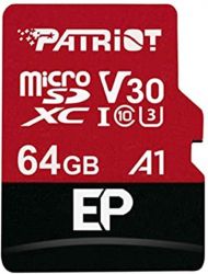  '  `i MicroSDXC 64GB UHS-I/U3 Class 10 Patriot EP A1 R90/W80MB/s + SD-adapter (PEF64GEP31MCX) -  1