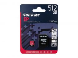   MicroSDXC 512GB UHS-I/U3 Class 10 Patriot EP A1 R90/W80MB/s + SD-adapter (PEF512GEP31MCX) -  2