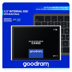   1Tb, Goodram CX400 (Gen.2), SATA3, 2.5", TLC 3D, 550/500 MB/s (SSDPR-CX400-01T-G2) -  7