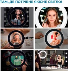 Кільцева USB LED-лампа ACCLAB Ring of Light AL-LR101MB + мікрофон і Bluetooth керування (1283126502057) - Картинка 5