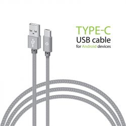  Intaleo CBGNYT2 USB-USB Type-C 2 Grey (1283126489143)