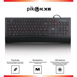  Piko KX6 Black (1283126489556) USB -  2