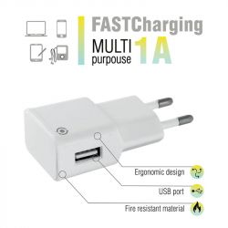 Мережевий зарядний пристрій Piko TC-101 (1USBx1A) White (1283126477553) - Картинка 2