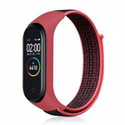  BeCover Nylon Style  Xiaomi Mi Smart Band 5 Black/Red (705416) -  1