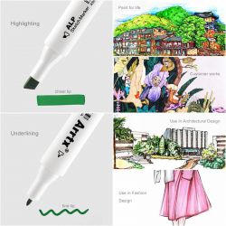 Художній маркер Arrtx Спиртові Alp ASM-0280A 80 кольорів (LC302192) - Картинка 6