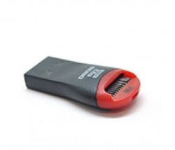 Кардридер USB2.0 Voltronic MicroSD Black/Red (06259), техпакет