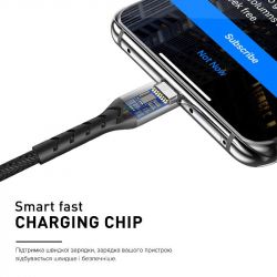 Кабель Luxe Cube Kevlar USB-USB Type C, 1.2м, чорний (8886668686280) - Картинка 3