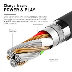 Кабель Luxe Cube Game USB-microUSB, 1м, чорний (8886668686143) - Картинка 4