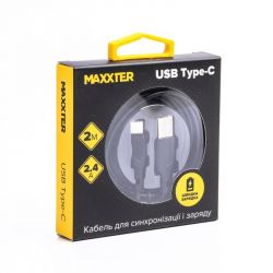  USB 2.0 Type-C - 2.0  Maxxter UB-C-USB-02-2m, 2,1A -  2