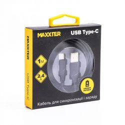  USB 2.0 Type-C - 1.0  Maxxter UB-C-USB-02-1m, 2,1A -  1