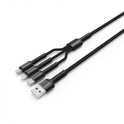   USB 2.0 AM to Lightning + Micro 5P + Type-C 4.0A (20W) ColorWay (CW-CBU3003-GR) -  1