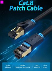 - Vention CAT 8 SFTP Ethernet, 3 m, Black (IKABI) -  2