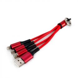  USB - Lightning + micro USB + Type-C 0.12  Extradigital Red (KBU1759) -  1