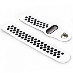 Ремешок BeCover Nike Style для Xiaomi Amazfit Bip/Bip Lite/Bip S Lite/GTR 42mm/GTS/TicWatch S2/TicWatch E White-Black (705705) - Картинка 2