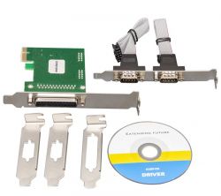  PCI-E - Frime to RS232+LPT (2  RS232 + 1 LPT), ASIX AX99100 (ECF-PCIto2S1PAX99100.LP)