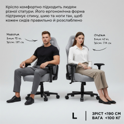 ����� ��� ������� Anda Seat Phantom 3 Pro Size L Grey Fabric (AD18YC-06-G-F) - �������� 18