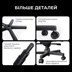 Кресло для геймеров Anda Seat Kaiser 3E XL Grey Fabric (AD23YC-XL-09-G-CF-G01) - Картинка 14