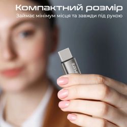 Адаптер Promate Link-Ci Lightning - USB Type C (F/M) Grey - Картинка 5