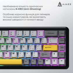 Дротова магнітна клавіатура Ajazz AK680 MAX Magnetic switches Black Gray Yellow (AK680-M-BGY-AW) - Картинка 6