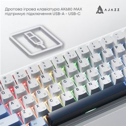 ������� �������� ��������� Ajazz AK680 MAX Magnetic switches Blue White Dark Blue (AK680-M-BWD-AW) - �������� 5
