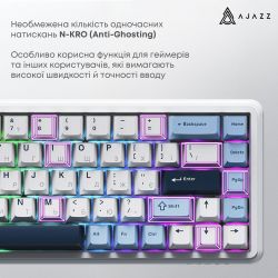 ������� �������� ��������� Ajazz AK680 MAX Magnetic switches Blue White Dark Blue (AK680-M-BWD-AW) - �������� 6