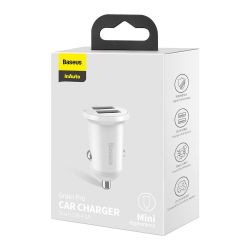 Автомобільний зарядний пристрій Baseus Grain Pro 4.8A 2USB White (CCALLP-02) - Картинка 6