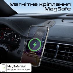 Бездротовий зарядний пристрій Promate Laxmount-15W MagSafe Black (laxmount-15w) - Картинка 2