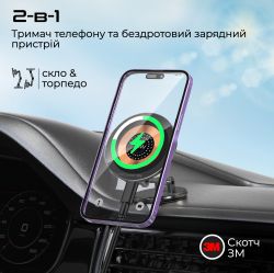 Бездротовий зарядний пристрій Promate Magnus2-Qi MagSafe Black (magnus2-qi) - Картинка 2