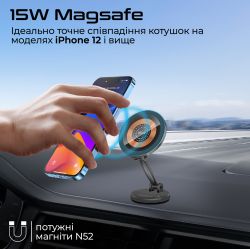 Бездротовий зарядний пристрій Promate Magnus2-Qi MagSafe Black (magnus2-qi) - Картинка 3