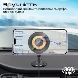 Бездротовий зарядний пристрій Promate Magnus2-Qi MagSafe Black (magnus2-qi) - Картинка 4