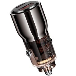 Автомобільний зарядний пристрій XO CC58 (USB, USB-C, 3.25A) 95W Dark Grey - Картинка 2