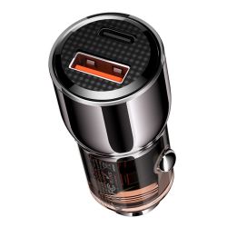 Автомобільний зарядний пристрій XO CC58 (USB, USB-C, 3.25A) 95W Dark Grey - Картинка 4
