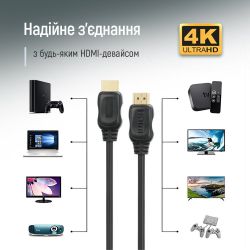 Кабель ColorWay HDMI - HDMI V 2.0 (M/M), 4K/60 Гц, 1.5 м, Black (CW-CBHD078-BK) - Картинка 3