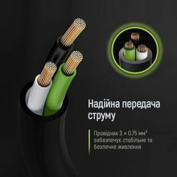   ColorWay CEE7/7-C13, 1.8 , Black (CW-CBP082-BK) -  2