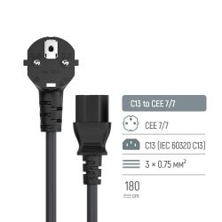   ColorWay CEE7/7-C13, 1.8 , Black (CW-CBP082-BK) -  7