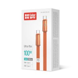 ������ ColorWay USB Type-C - USB Type-C (M/M), ultra-thin, 5�, 1 �, Orange (CW-CBPDCC100-OR) - �������� 4