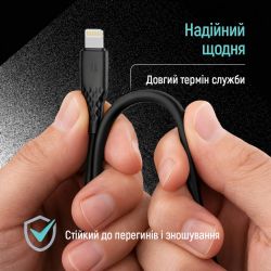 ������ Type-C/Lightning - 1.0 � Colorway (textured PVC) (PD Fast Charging 30W) 1� ������ CW-CBPDCL094-BK