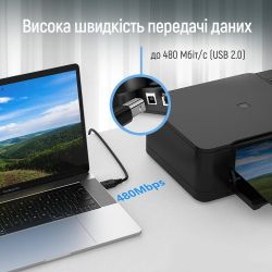 ������ ColorWay USB - USB Type-B V 2.0 (M/M), 3 �, Black (CW-CBUB073-BK) - �������� 6