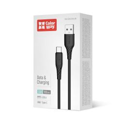 ������ ColorWay USB - USB Type-C (M/M), textured PVC, 3�, 1 �, Black (CW-CBUC094-BK) - �������� 4