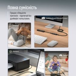 Кабель ColorWay USB - USB V 2.0 (M/F), 1.8 м, Black (CW-CBUF076-BK) - Картинка 2
