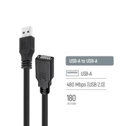 Кабель ColorWay USB - USB V 2.0 (M/F), 1.8 м, Black (CW-CBUF076-BK) - Картинка 8