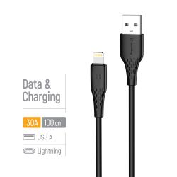 ������ ColorWay USB - Lightning (M/M), textured PVC, 3�, 1 �, Black (CW-CBUL094-BK) - �������� 5