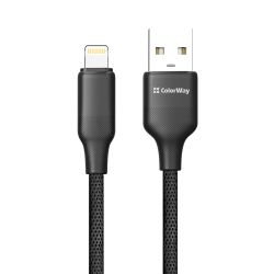 ������ ColorWay USB - Lightning (M/M), TPE embossed, 3�, 2 �, Black (CW-CBUL102-BK)